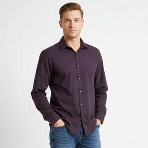 John Varvatos Men's Purple Button Dress Shirt XL